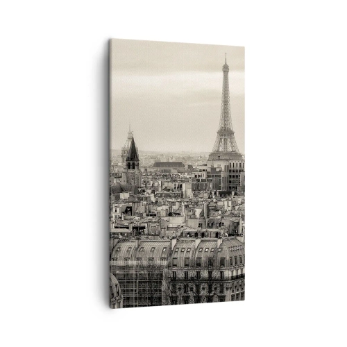 Tablou pe pânză - Deasupra acoperișurilor Parisului - 45x80 cm