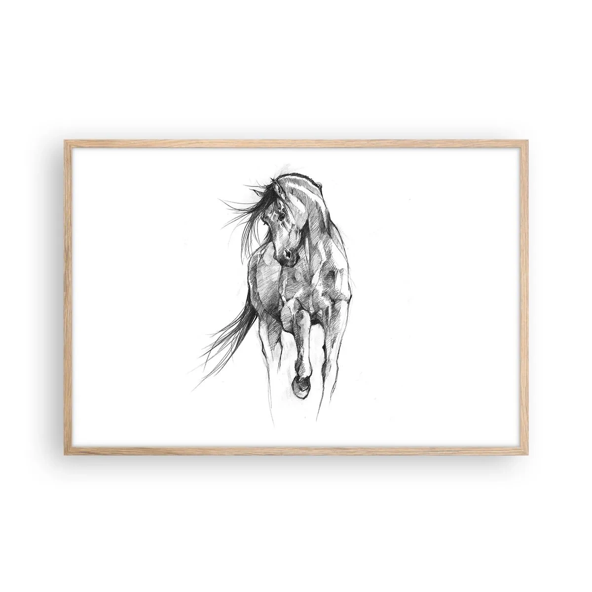 Poster în ramă de stejar deschis - Într-un trap grațios - 91x61 cm