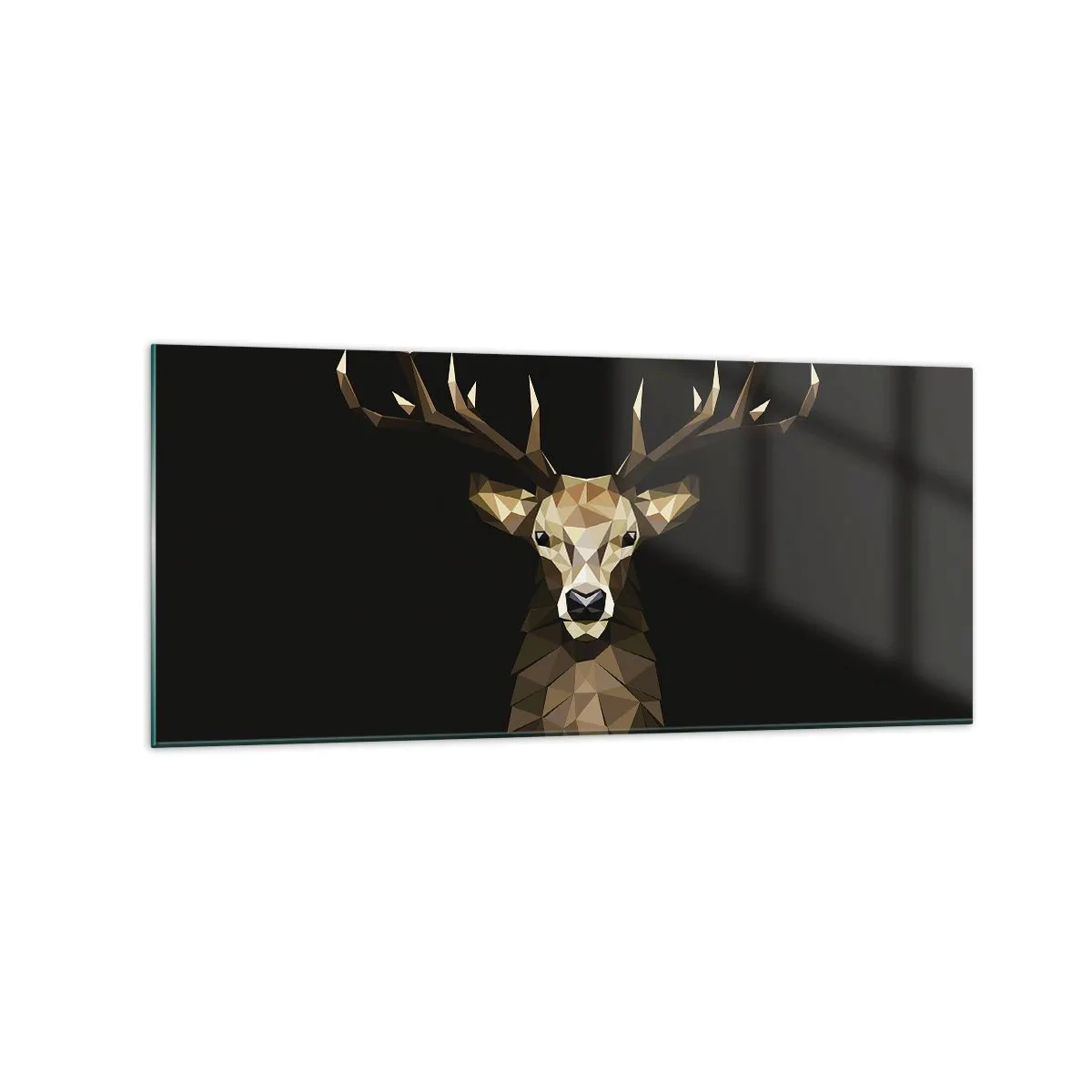 Tablou pe sticlă - Cerb cubist - 120x50 cm