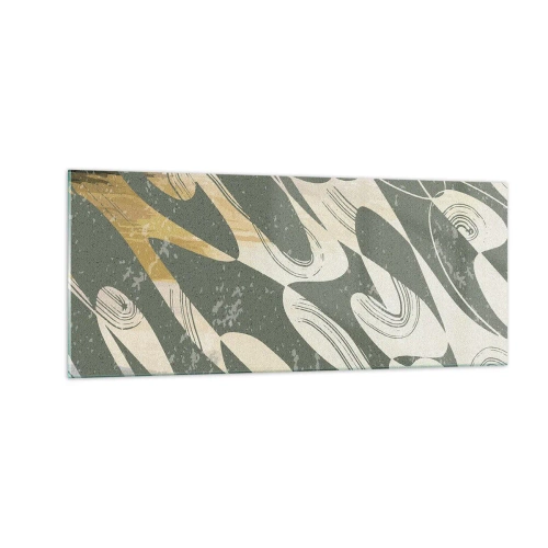 Tablou pe sticlă - Abstracție ritmică - 100x40 cm