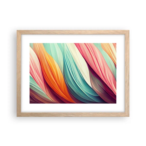 Poster în ramă de stejar deschis - Țesătură de curcubeu - 40x30 cm