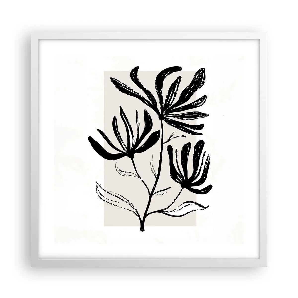 Poster în ramă albă - Schiță pentru ierbar - 50x50 cm