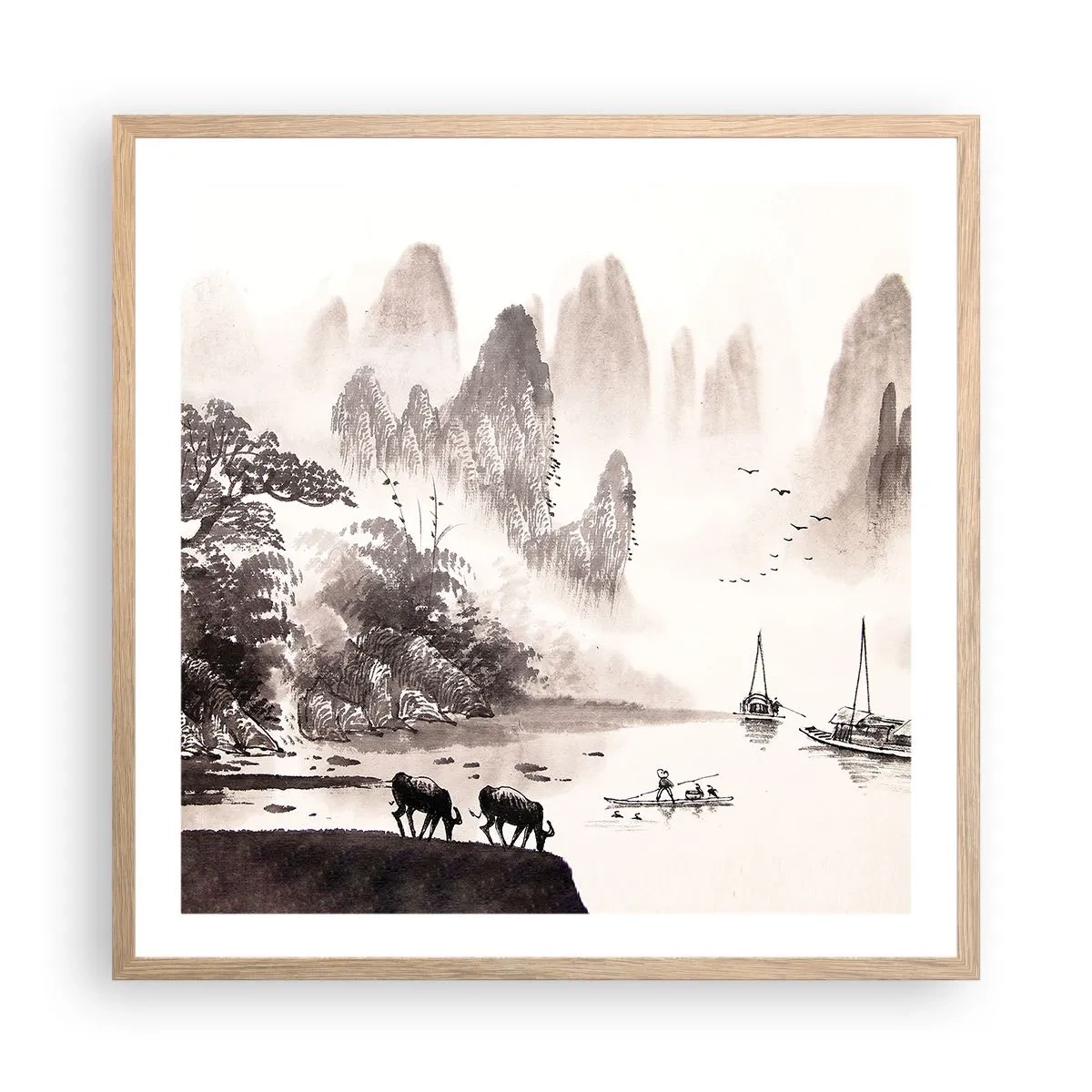 Poster în ramă de stejar deschis - Viața exotică de zi cu zi a Estului - 60x60 cm