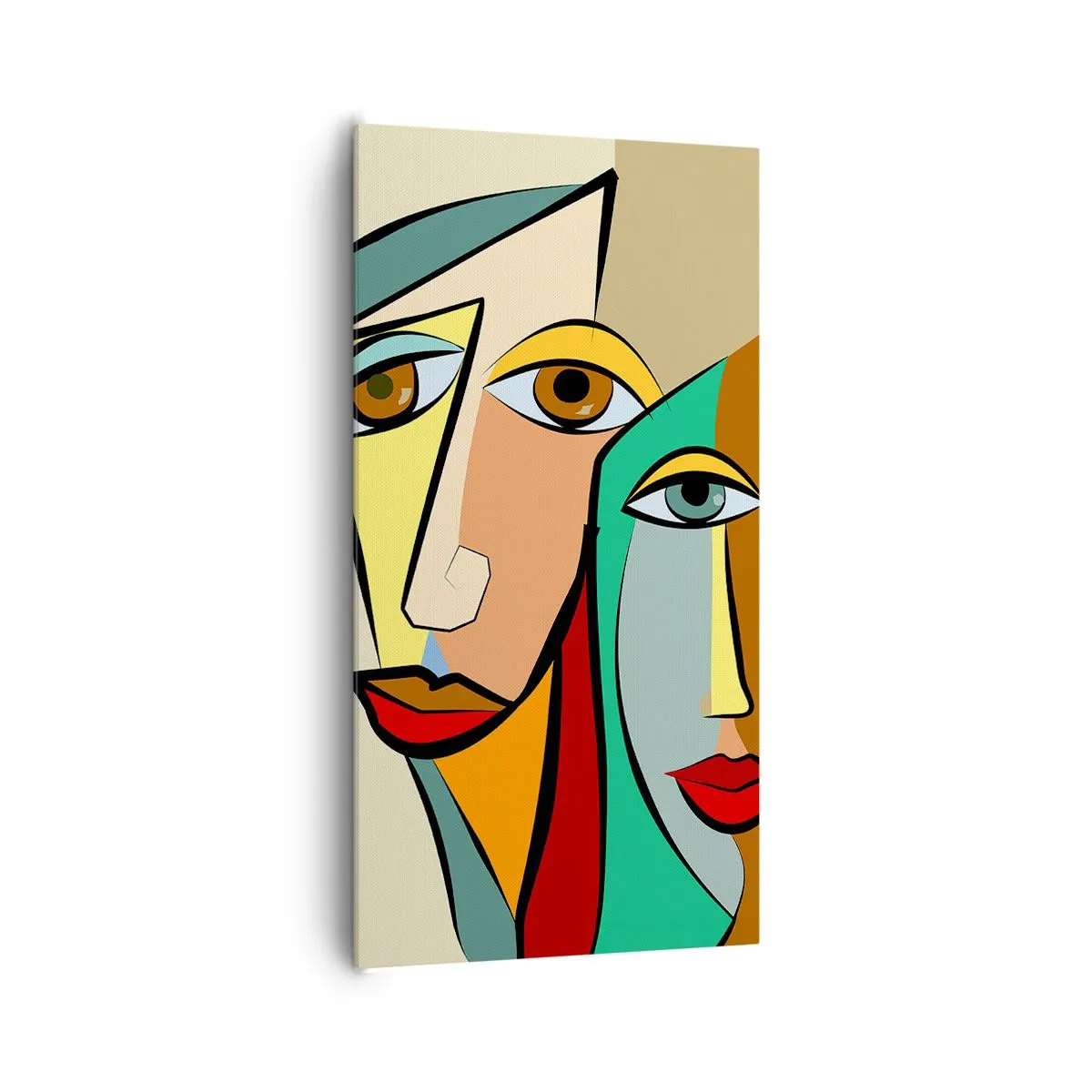 Tablou pe pânză - Cuplu cubist - 65x120 cm