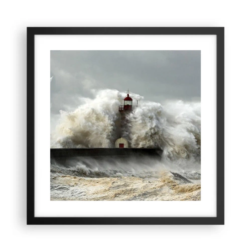 Poster în ramă neagră - Mânia oceanului - 40x40 cm