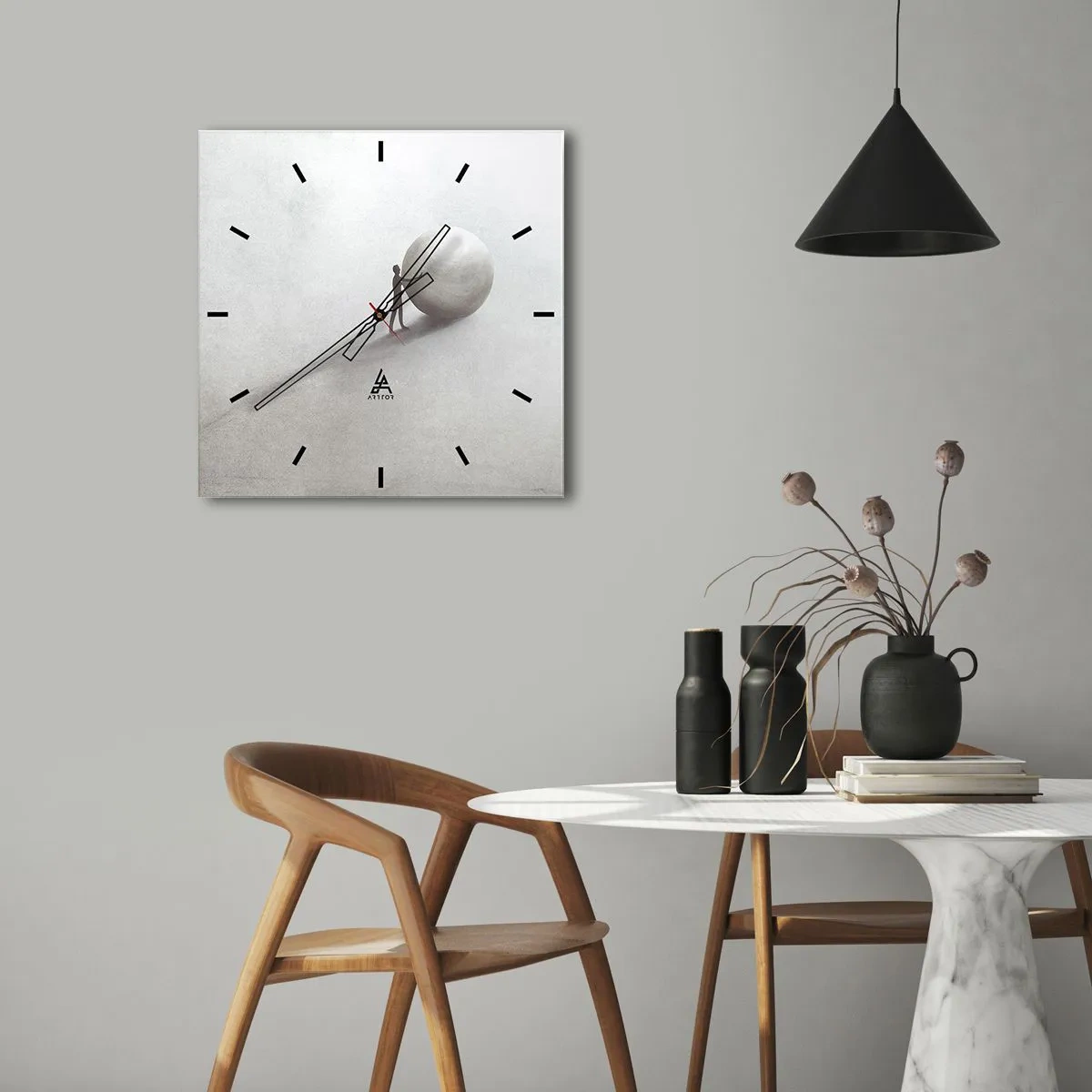 Ceas de perete - Ceas pe sticlă - Jocul vieții - 40x40 cm