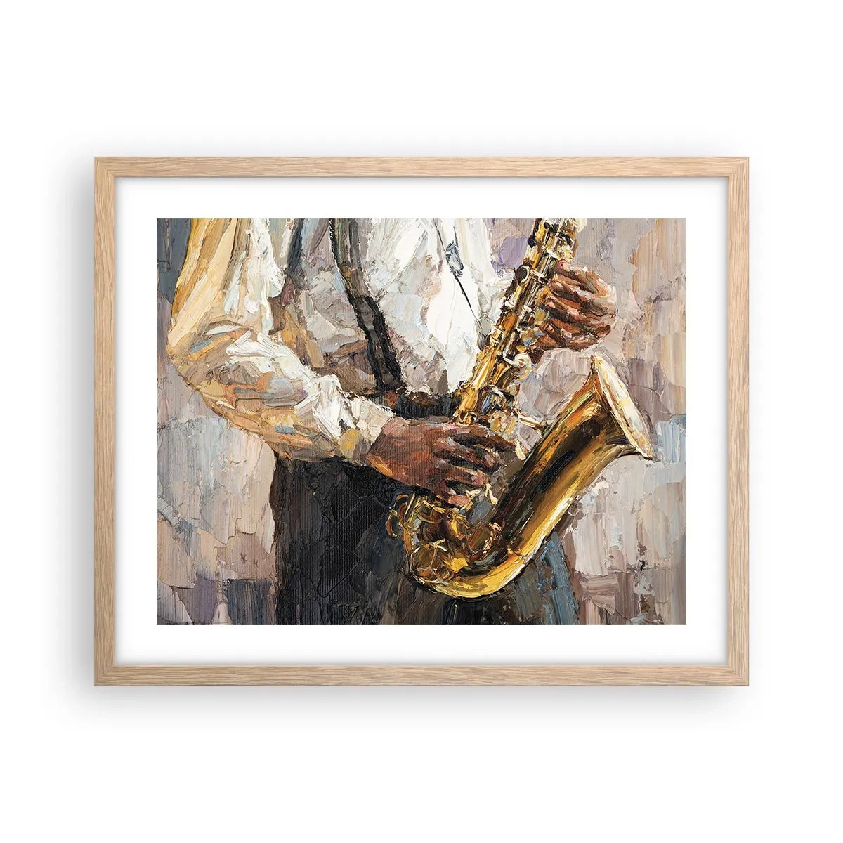 Poster în ramă de stejar deschis - E timpul pentru a cânta solo - 50x40 cm