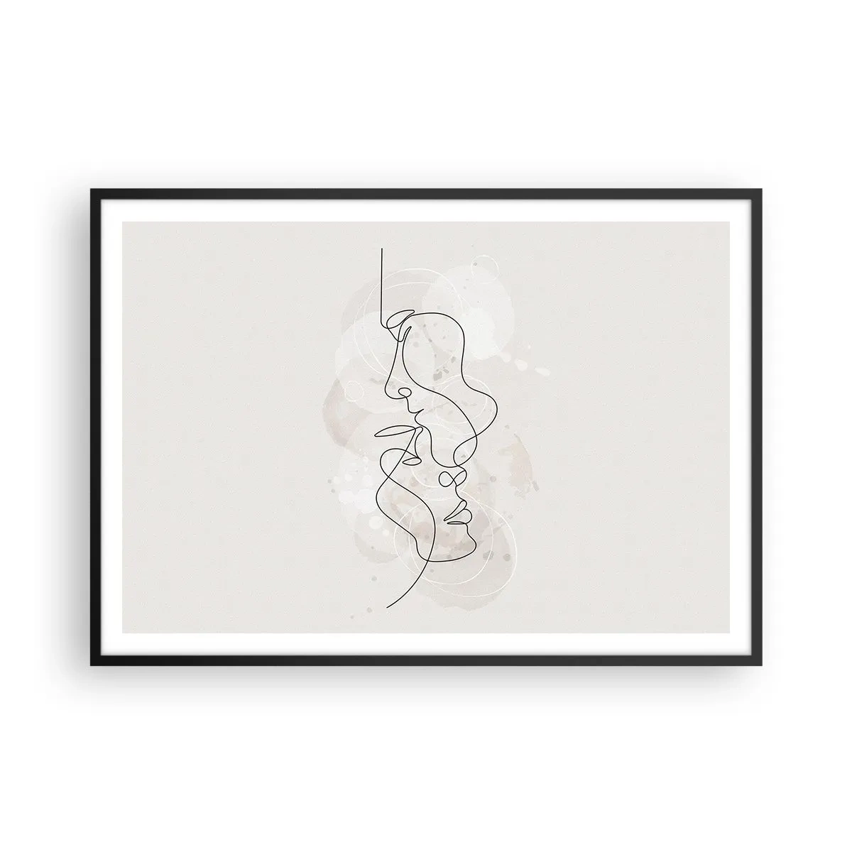 Poster în ramă neagră - Încurcați într-o îmbrățișare - 100x70 cm