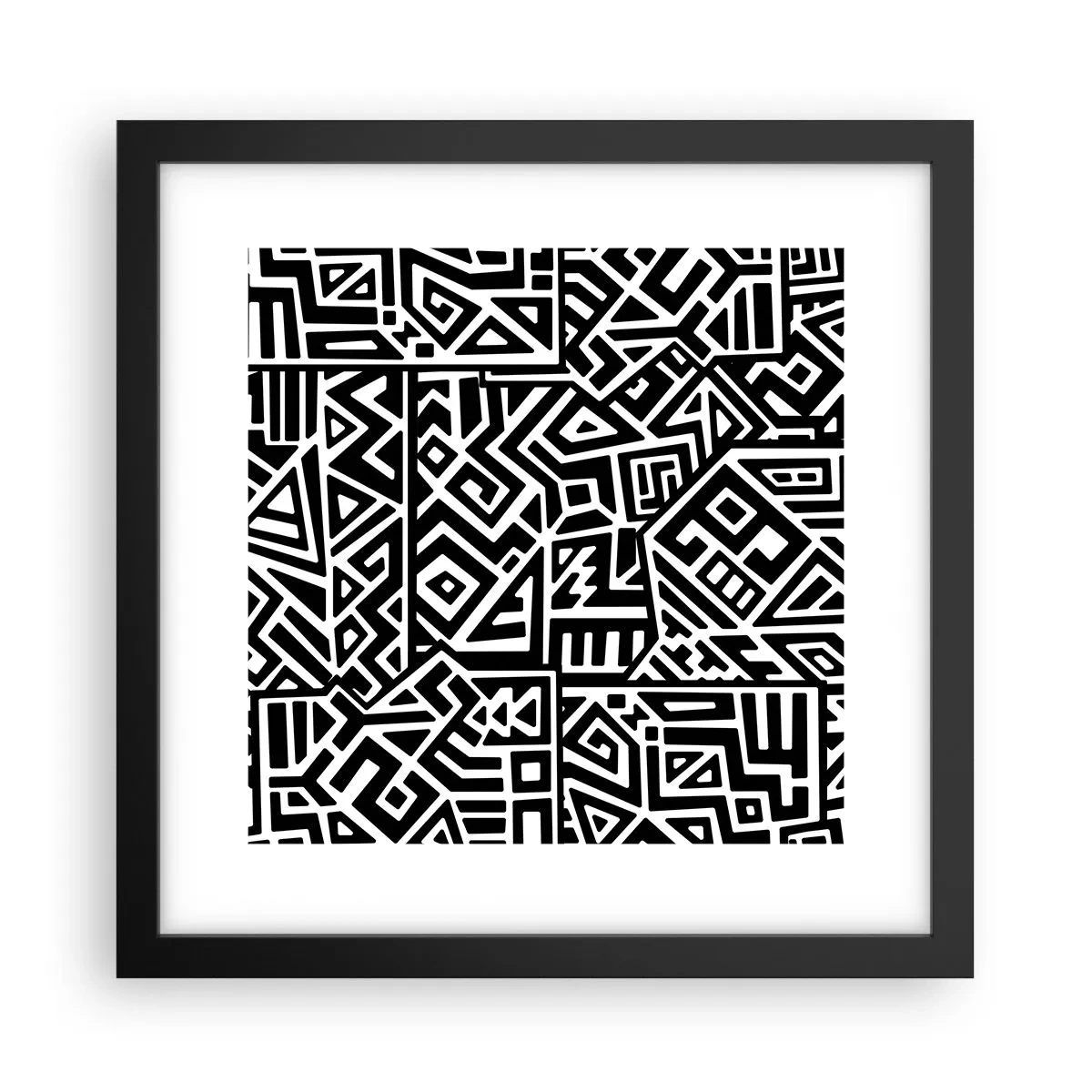 Poster în ramă neagră - Compoziție precolumbiană - 30x30 cm