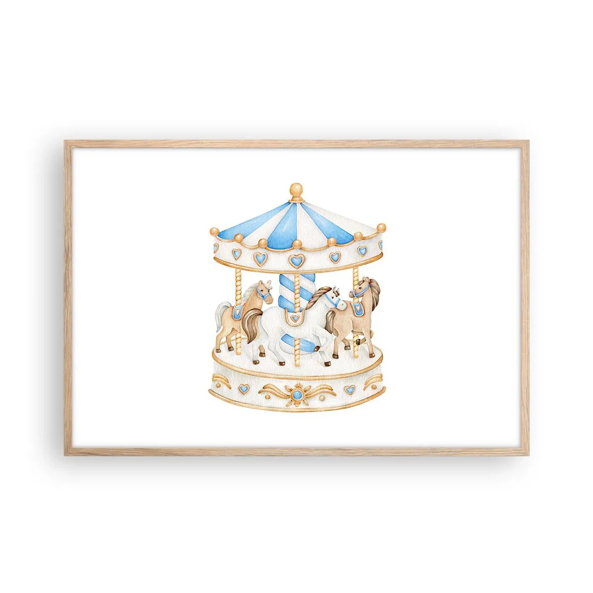 Poster în ramă de stejar deschis - Copilărie dulce - 91x61 cm