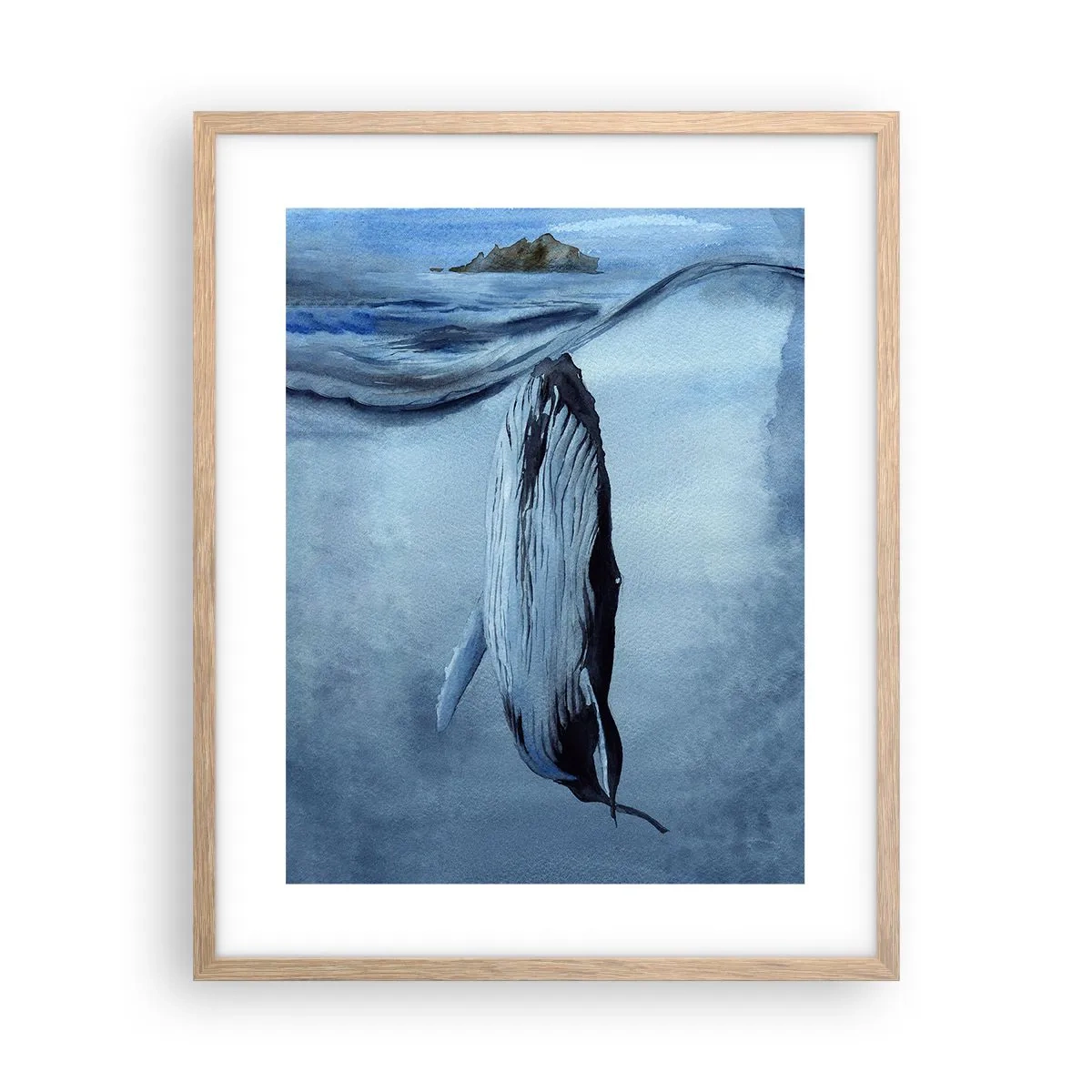 Poster în ramă de stejar deschis - Cele două lumi din nord - 40x50 cm