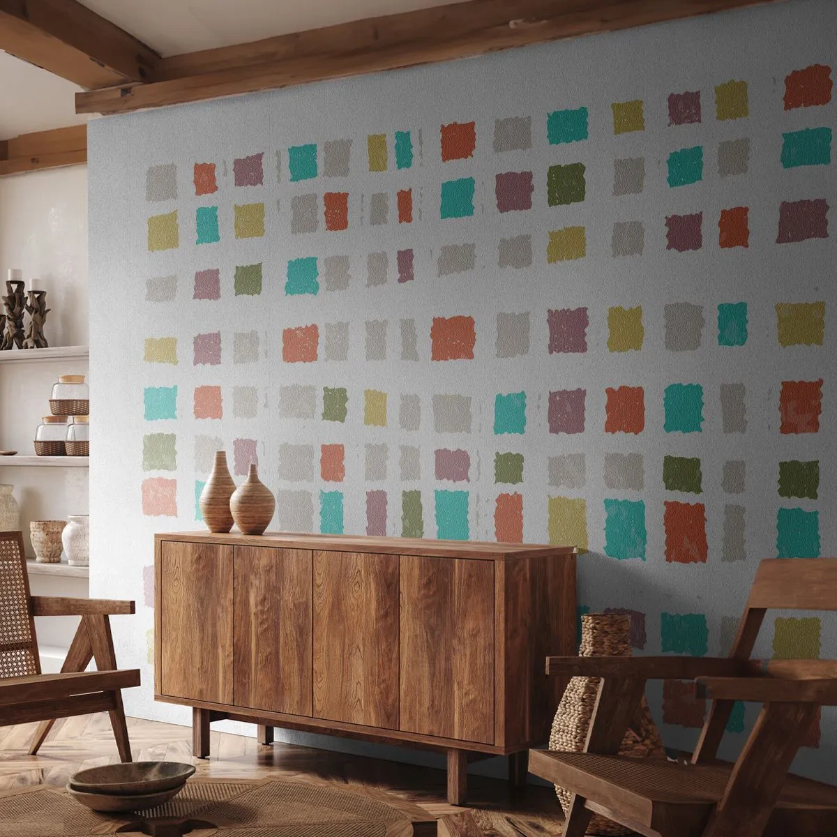 Tapet Premium Canvas - Joc necunoscut - Pastel, Pătrate, Minimalism - 500x350 cm