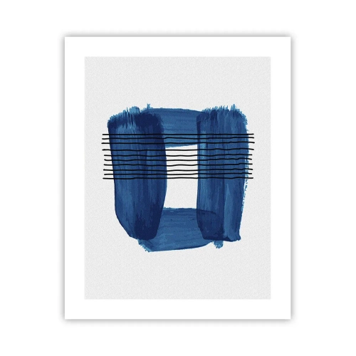 Poster - Compoziție albastru-negru - 40x50 cm
