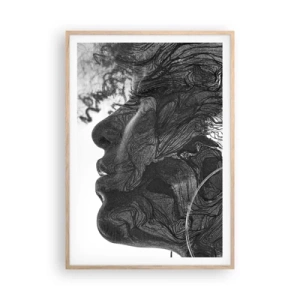Poster în ramă de stejar deschis - Încurcată în vise - 70x100 cm