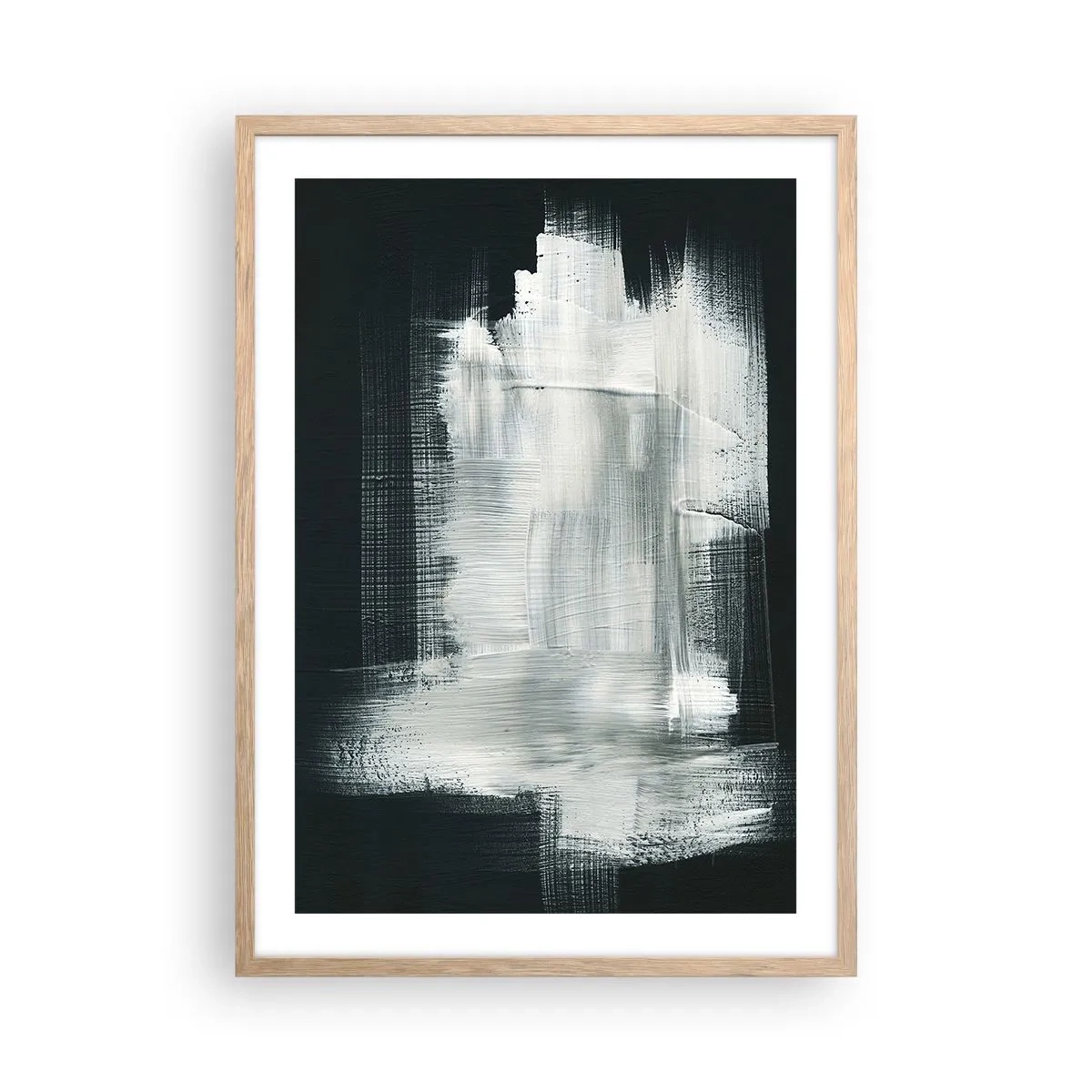 Poster în ramă de stejar deschis - Țesut vertical și orizontal - 50x70 cm