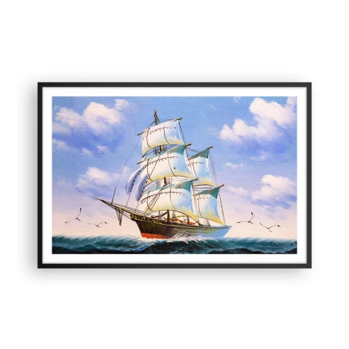 Poster în ramă neagră - Cu mândrie în vânt - 91x61 cm