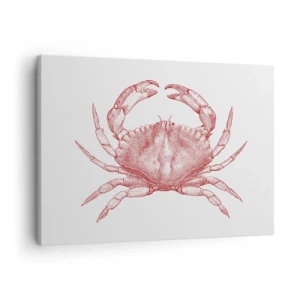 Tablou pe pânză Canvas - Desenul unui crab într-o nuanță roșie - 70x50cm - Crab peste crabi - Decorațiune modernă pentru perete pentru living și dormitor ARTTOR