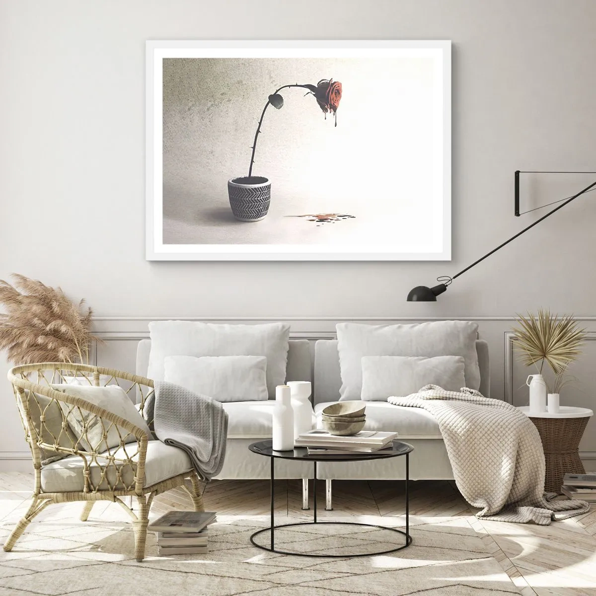 Poster în ramă albă - Rosa dolorosa - 91x61 cm