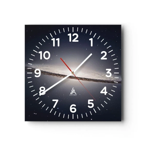 Ceas de perete - Ceas pe sticlă - Cu mult timp în urmă, într-o galaxie foarte, foarte îndepărtată... - 30x30 cm