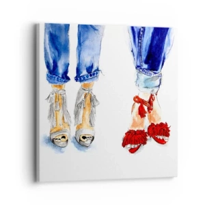 Tablou pe pânză - De ce nu mergem la o plimbare? - 30x30 cm