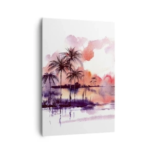 Tablou pe pânză - Liniștea tropicelor în roșu - 70x100 cm