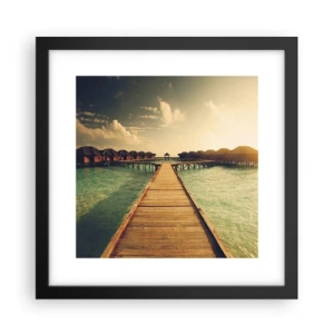 Poster în ramă neagră - O invitație caldă - 30x30 cm
