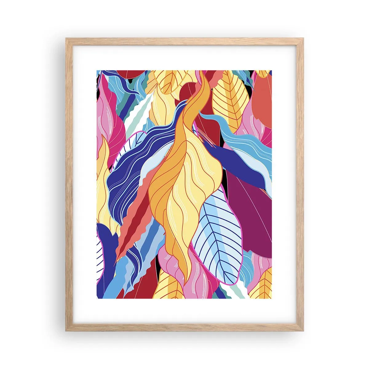 Poster în ramă de stejar deschis - O dezordine colorată - 40x50 cm