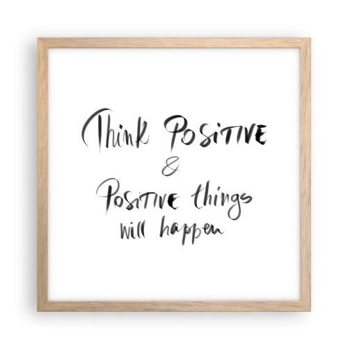 Poster în ramă de stejar deschis - Cum să trăim bine? - 40x40 cm