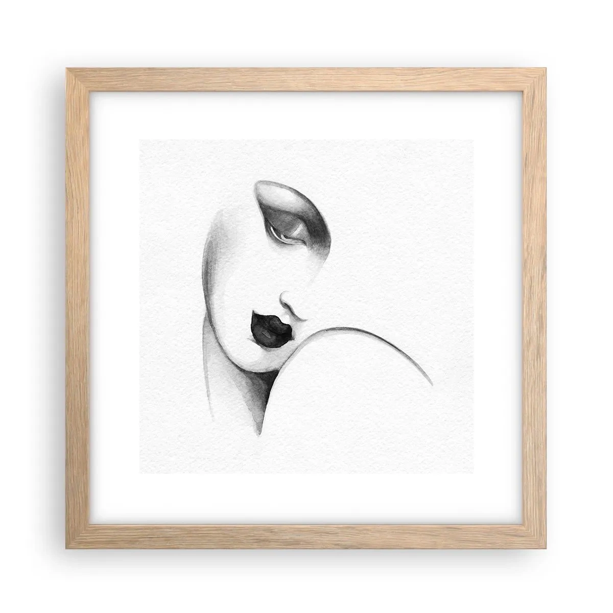 Poster în ramă de stejar deschis - În stilul Lempickei - 30x30 cm
