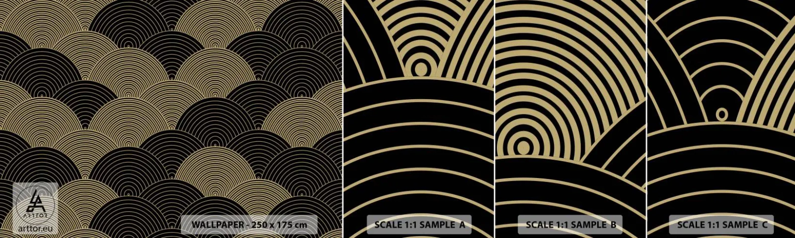 Mostră tapet autocolant Deluxe Sticker - Unitate în multiplicitate - Abstracția, Grafică, Districte - 100x30 cm