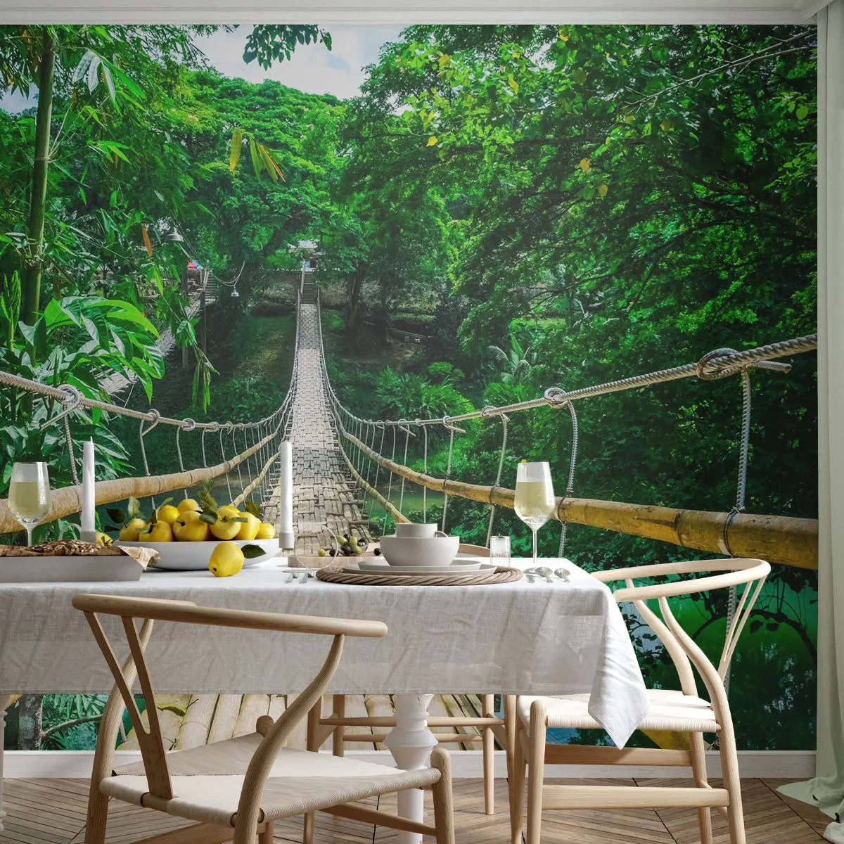 Tapet Standard Eco - Pod de maimuțe peste verdeață - Peisaj, Junglă, Filipine - 400x280 cm