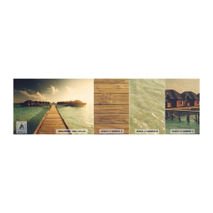 Mostră tapet Premium Canvas - O invitație caldă - Maldive, Peisaj, Case pe apă - 100x30 cm