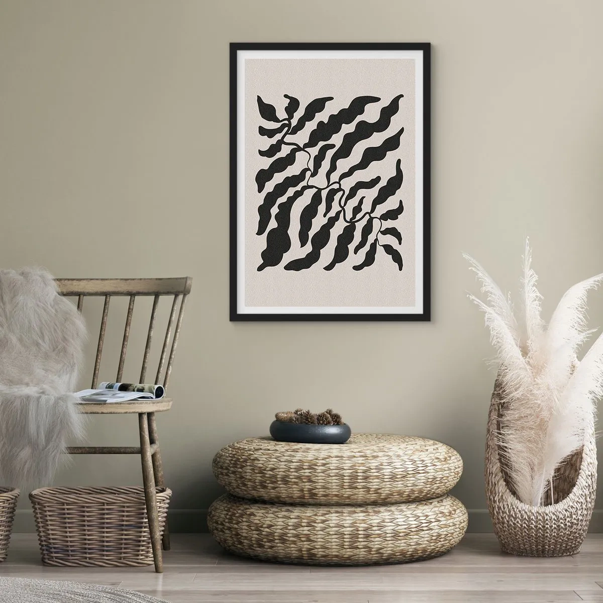 Poster în ramă neagră - Natura pătratului - 70x100 cm