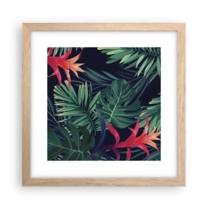 Poster în ramă de stejar deschis - Flacăra verde - 30x30 cm