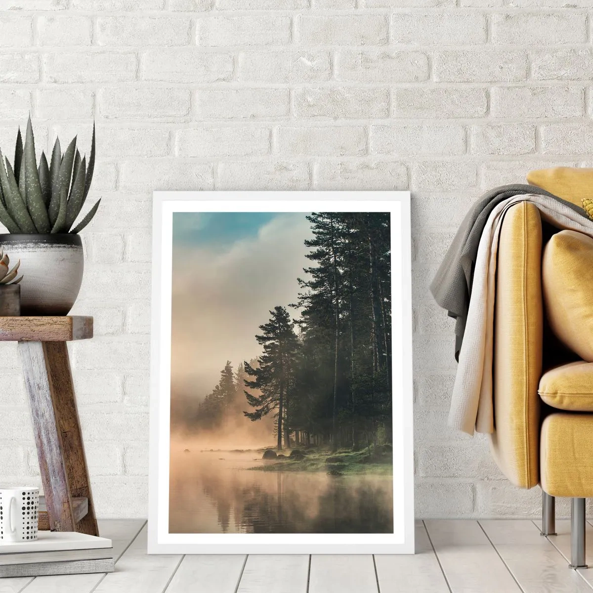 Poster în ramă albă - Nașterea unei zile - 40x50 cm