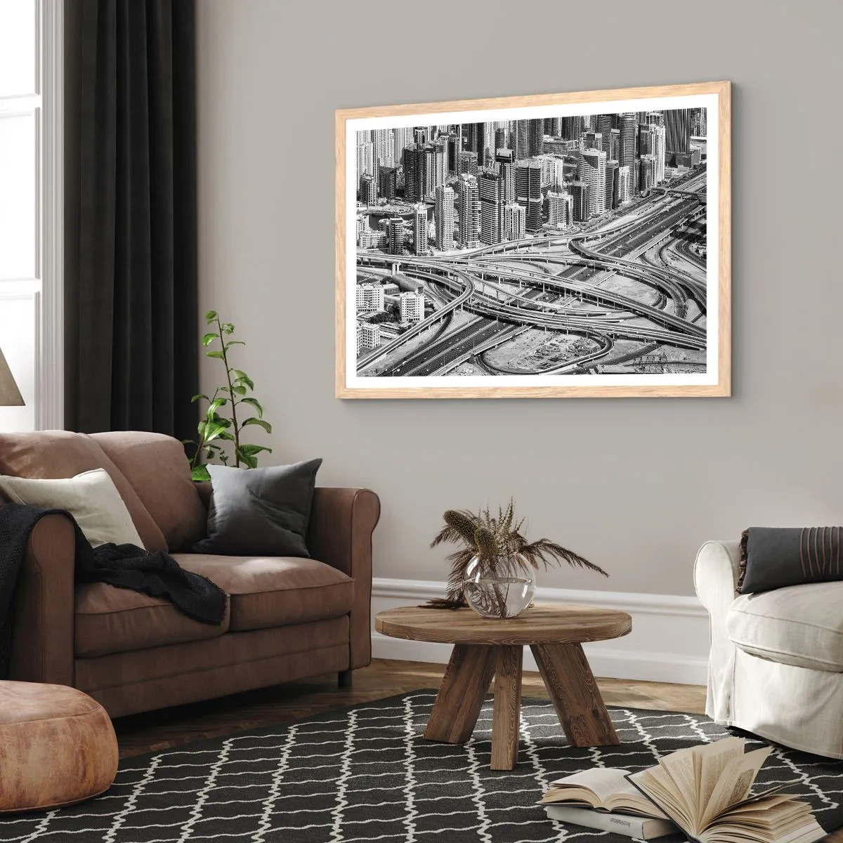 Poster în ramă de stejar deschis - Dubai - orașul imposibil - 100x70 cm