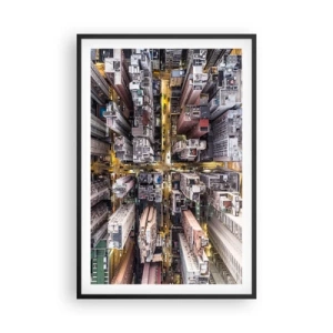 Poster în ramă neagră - Salutări din Hongkong - 61x91 cm