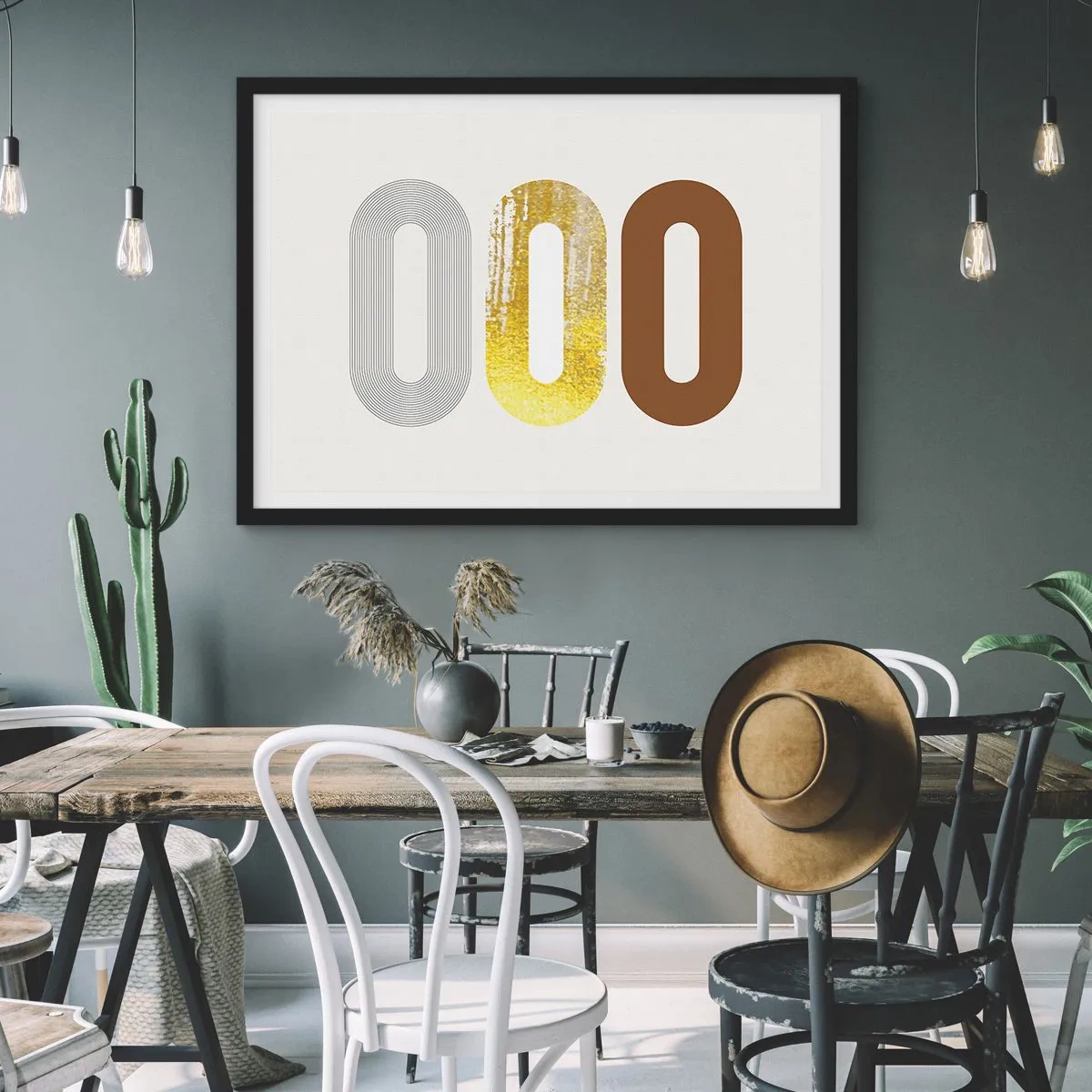 Poster în ramă neagră - Ooo! - 40x30 cm