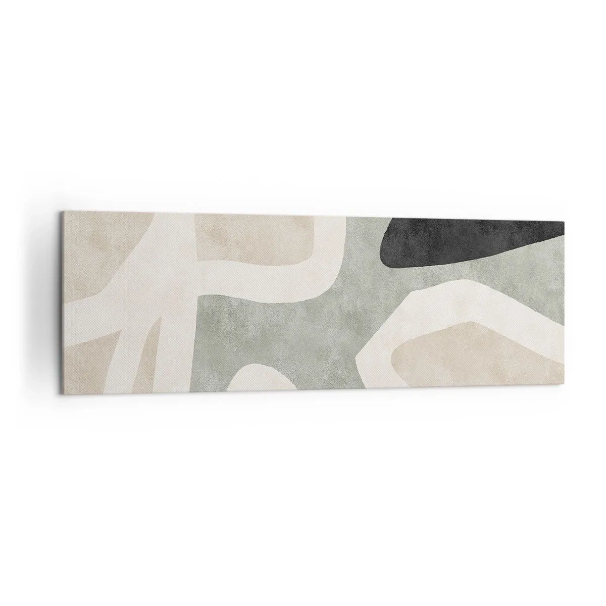 Tablou pe pânză - Compoziție cu motiv negru - 160x50 cm