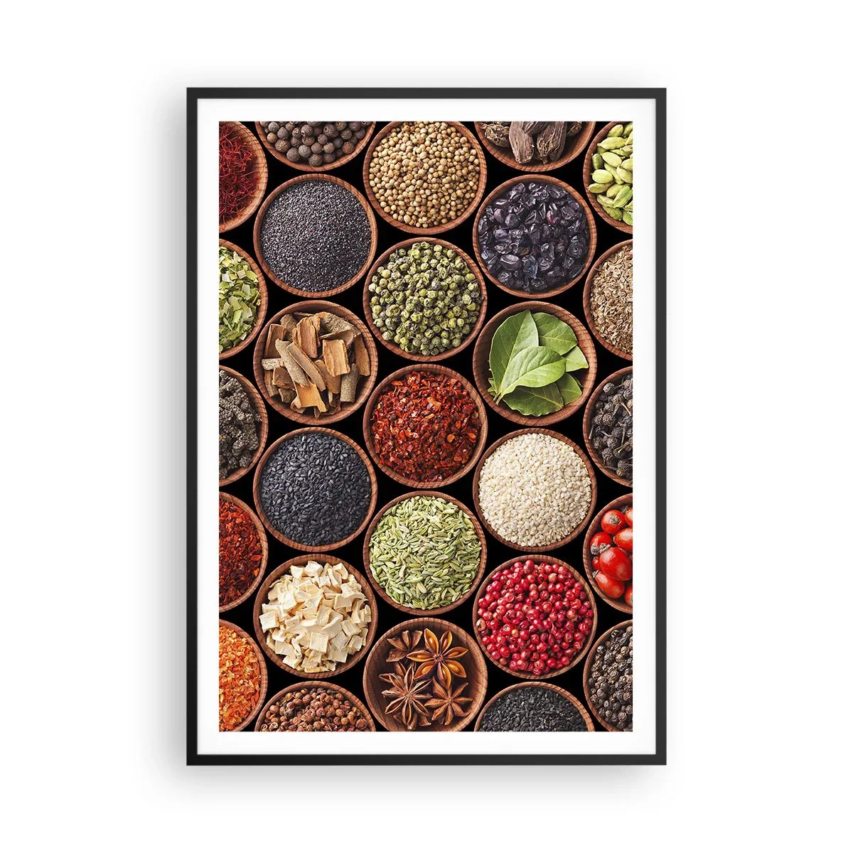 Poster în ramă neagră - Toate gusturile lumii - 70x100 cm