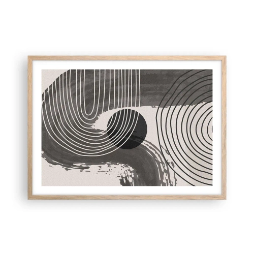 Poster în ramă de stejar deschis - Ovalul câștigă - 70x50 cm