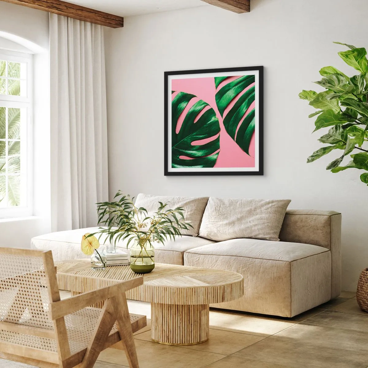 Poster în ramă neagră - Întâlnire verde - 30x30 cm
