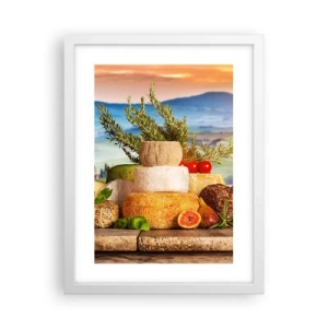 Poster în ramă albă - Bucurie de viață în stil italian - 30x40 cm