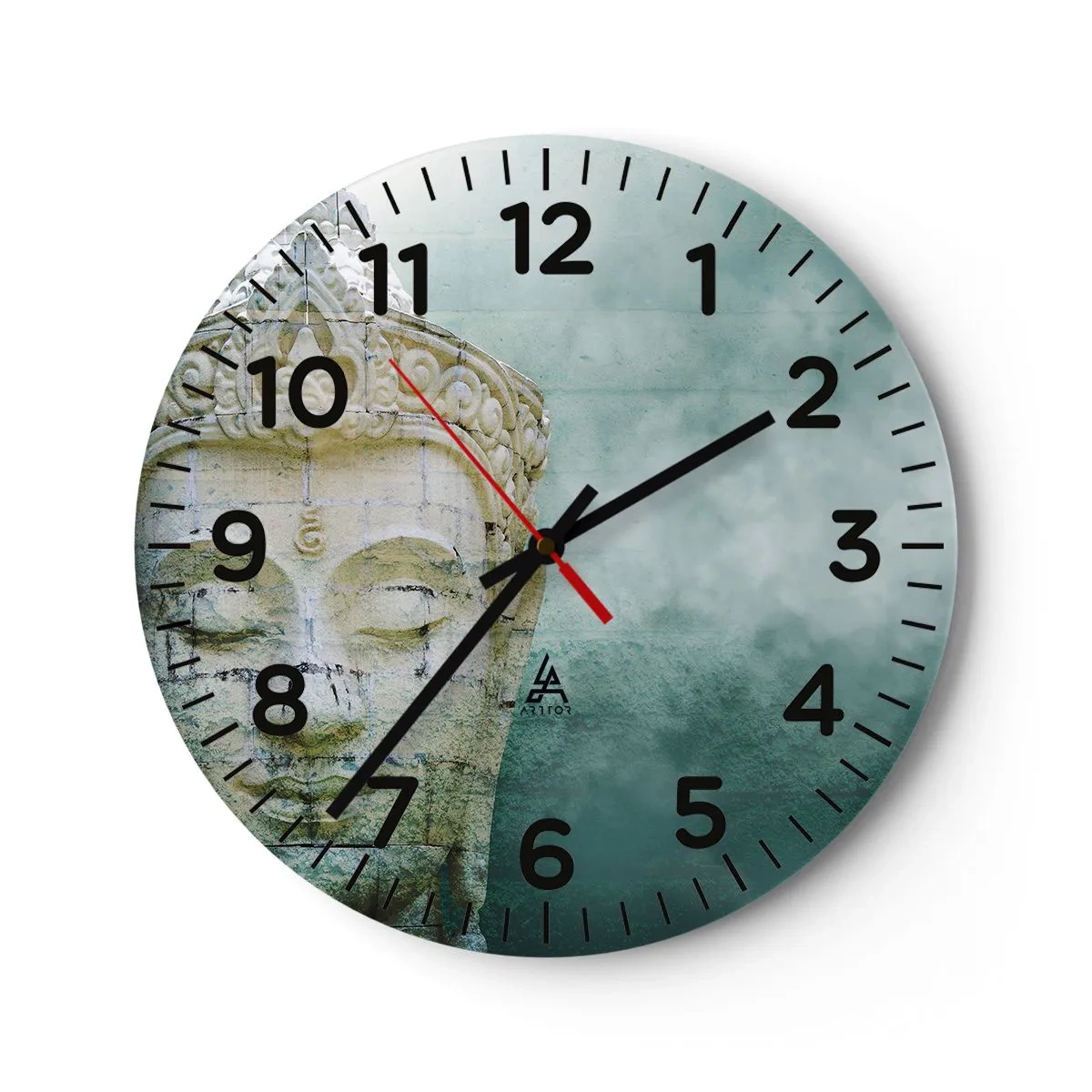 Ceas de perete - Ceas pe sticlă - Căutând iluminarea - 30x30 cm