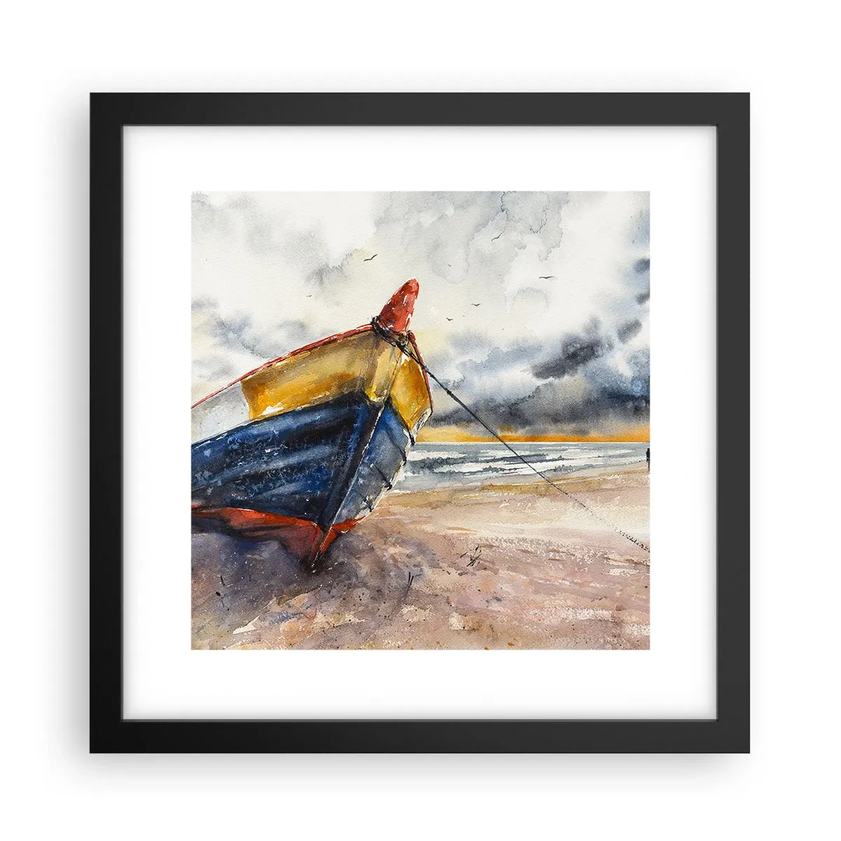 Poster în ramă neagră - Se odihnește pe țărm - 30x30 cm