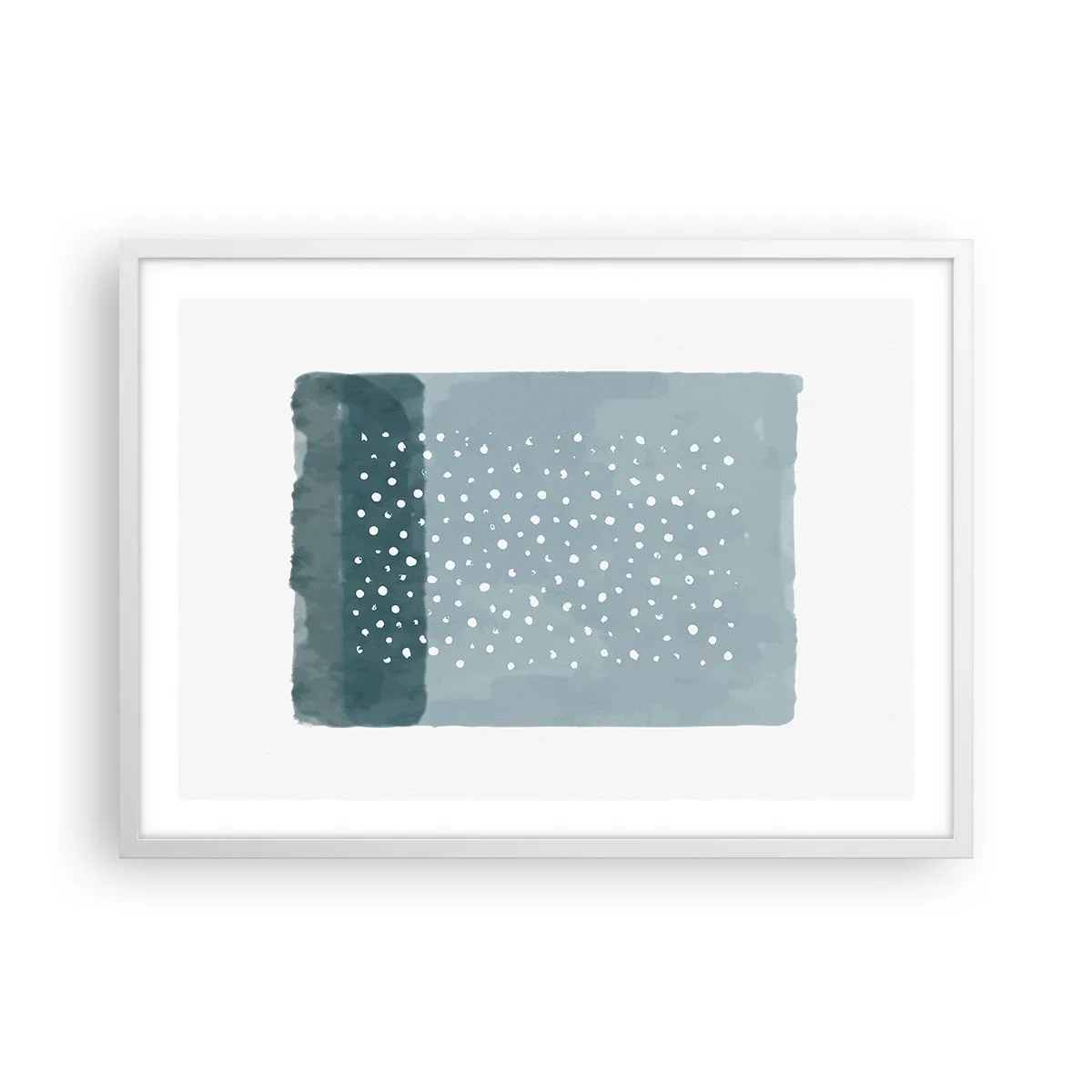 Poster în ramă albă - Crescute pe albastru - 70x50 cm