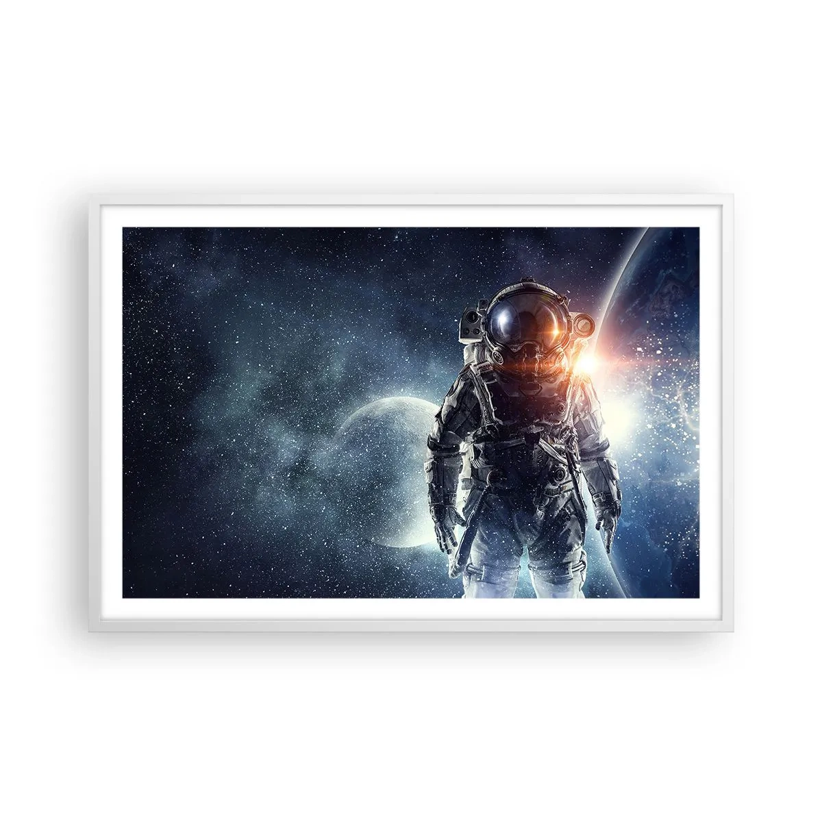 Poster în ramă albă - Aventură spațială - 91x61 cm