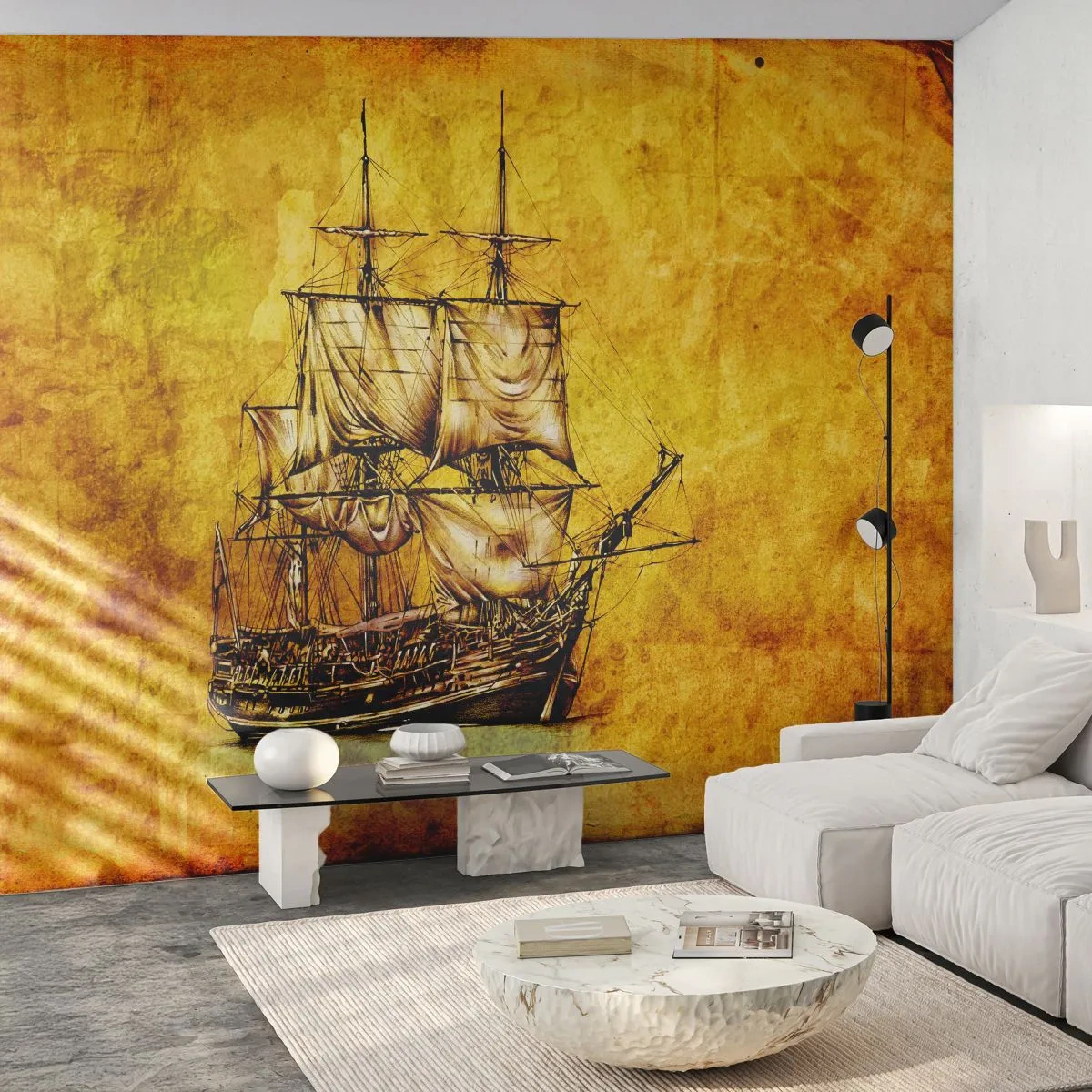 Tapet Premium Canvas - Ne îndreptăm spre Tortuga! - Nautic, Nava maritimă, Barca de navigat - 250x175 cm