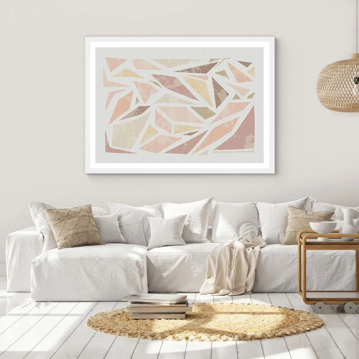 Poster în ramă albă - Compoziție de vitralii - 40x30 cm