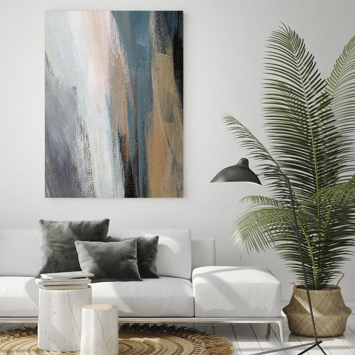 Tablou pe sticlă - Abstracție: peisaj nordic - 80x120 cm